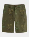 Scotch & Soda Men's Printed Cotton Relaxed-fit Shorts In Leafs Military Aop
