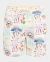 Scotch & Soda Printed Drawstring 6.3 Swim Shorts In Luna Pier White Aop