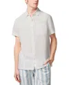 Scotch & Soda Core Solid Short Sleeve Button-up Shirt In Off White