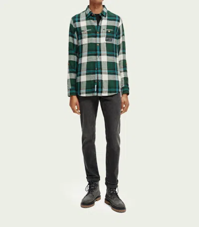 Scotch & Soda Men's Regular-fit Checked Cotton Shirt In Multi