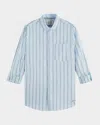Scotch & Soda Men's Regular-fit Dobby Stripe Sport Shirt In Spring Blue Pinstripe