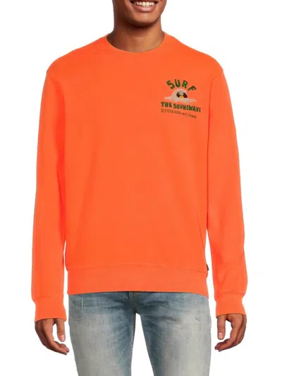Scotch & Soda Men's Regular Fit Graphic Sweatshirt In Dark Orange