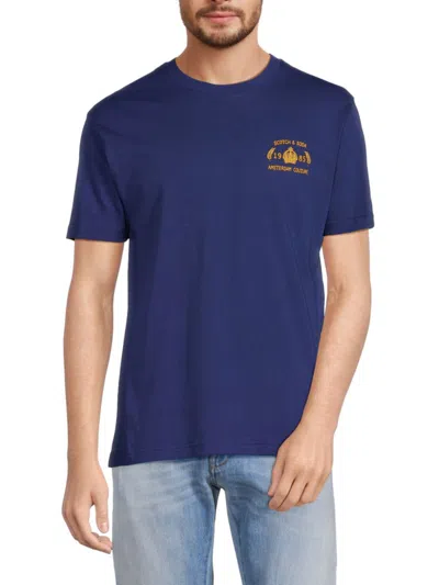 Scotch & Soda Men's Relaxed Fit Logo Graphic Tee In Navy