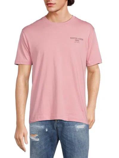 Scotch & Soda Men's Relaxed Fit Logo Graphic Tee In Pink