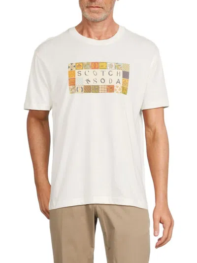 Scotch & Soda Men's Relaxed Fit Logo Graphic Tee In White