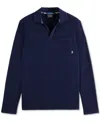 Scotch & Soda Men's Relaxed-fit Long-sleeve Pocket Polo Shirt In Navy