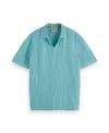 Scotch & Soda Jacquard Polo Shirt In Sea Blue