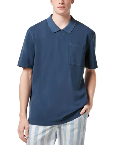 Scotch & Soda Men's Relaxed-fit Short Sleeve Garment-dyed Polo Shirt In Atlantic Blue