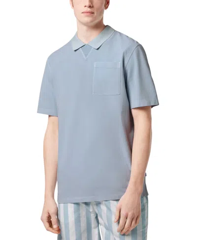 Scotch & Soda Men's Relaxed-fit Short Sleeve Garment-dyed Polo Shirt In Shirting Blue