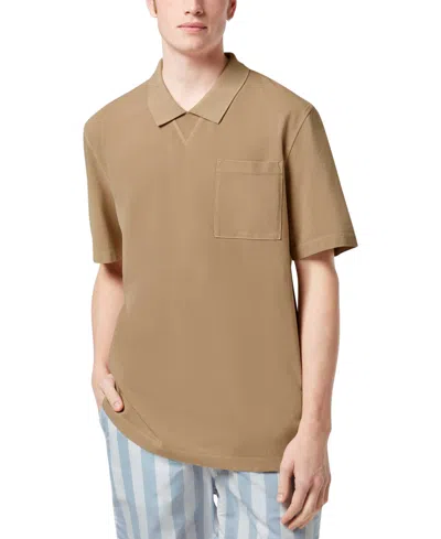 Scotch & Soda Men's Relaxed-fit Short Sleeve Garment-dyed Polo Shirt In Soft Camel