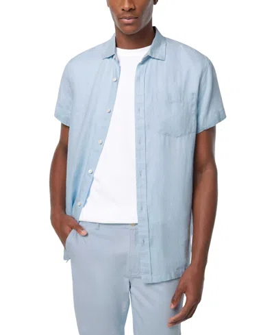 Scotch & Soda Men's Short-sleeve Linen Shirt In Shirting Blue