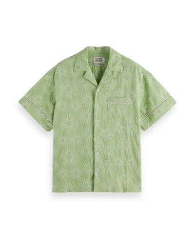 Scotch & Soda Men's Short Sleeve Relaxed Fit Shirt In Pistachio