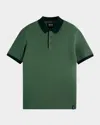 Scotch & Soda Men's Structured Cotton Knit Polo Shirt In Green