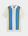 Scotch & Soda Short Sleeve Polo Sweater In Swan