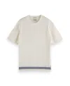 Scotch & Soda Men's Structured Knitted T-shirt In Swan