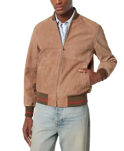 Scotch & Soda Men's Suede Bomber Jacket In Soft Camel