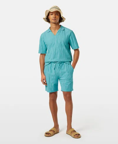 Scotch & Soda Men's Terry Jacquard Shorts In Sea Blue