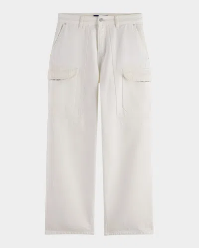 Scotch & Soda Men's The Daze Loose-fit Cargo Jeans In White