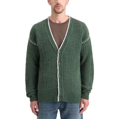 Scotch & Soda Mens Button Knit Cardigan Sweater In Gold