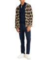 Scotch & Soda Scotch Soda Mens Textured Jacquard Zip Front Diamond Pattern Jacket Knitted Long Sleeve Polo Sweater In Mocha