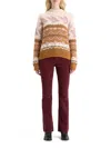 Scotch & Soda Metallic Fair Isle Pullover Sweater In Brown