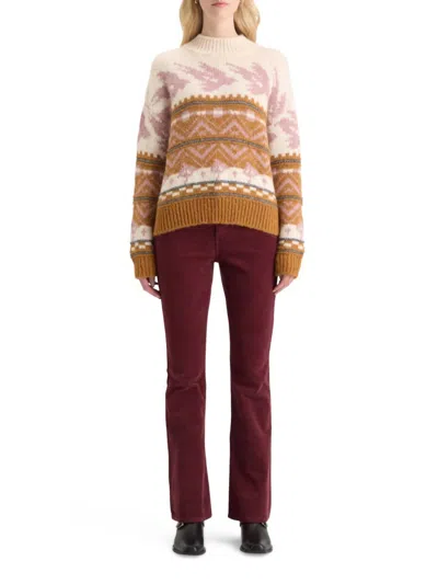 Scotch & Soda Metallic Fair Isle Pullover Sweater In Tobacco