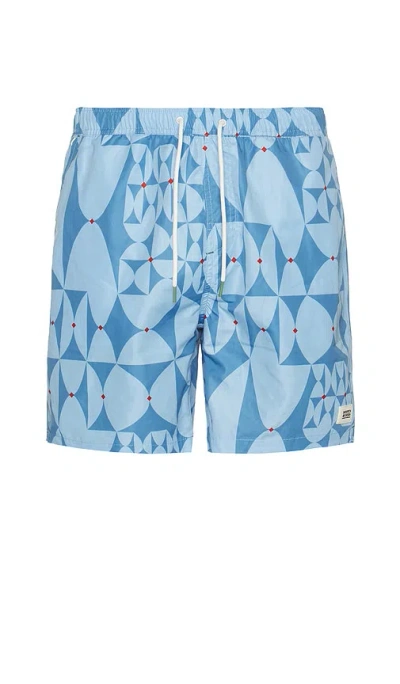 Scotch & Soda Mid Length Swimshort In Blue