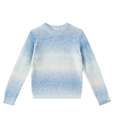 Scotch & Soda Kids' Ombré Cotton-blend Sweater In Blau