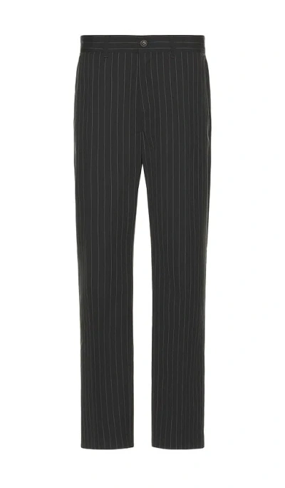Scotch & Soda Otis Straight Fit Tailored Trouser In Dark Grey Melange Pinstripe