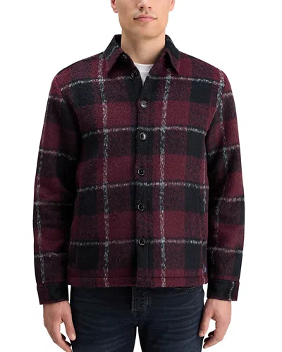 Scotch & Soda Padded Flannel Overshirt In Red Check