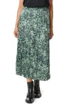 Scotch & Soda Pleated Floral Midi Skirt In Shibori Floral Green