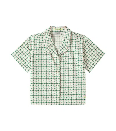 Scotch & Soda Kids' Printed Cotton-blend Top In Beige