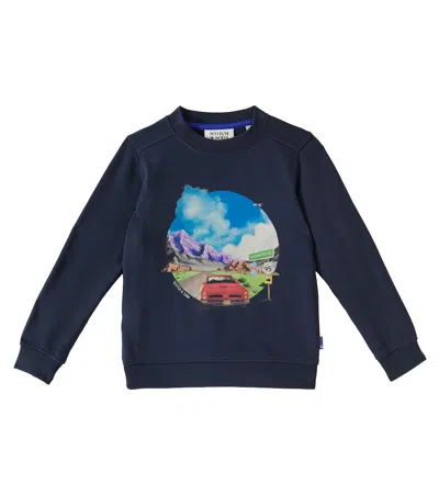 Scotch & Soda Kids' Printed Cotton Jersey Sweatshirt In Night