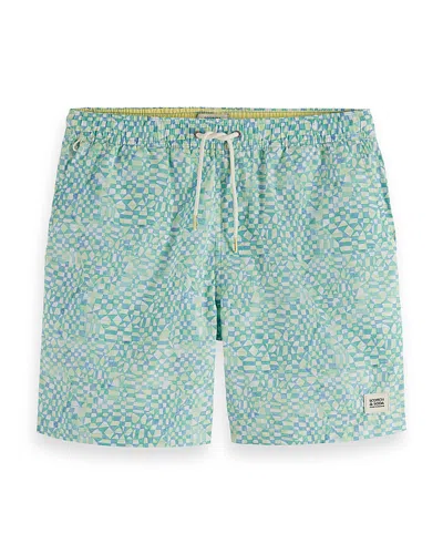 Scotch & Soda Printed Mid Length 6.3 Swim Shorts In Luna Ditsy