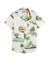 SCOTCH & SODA PRINTED SHORT SLEEVE BUTTON FRONT CAMP SHIRT