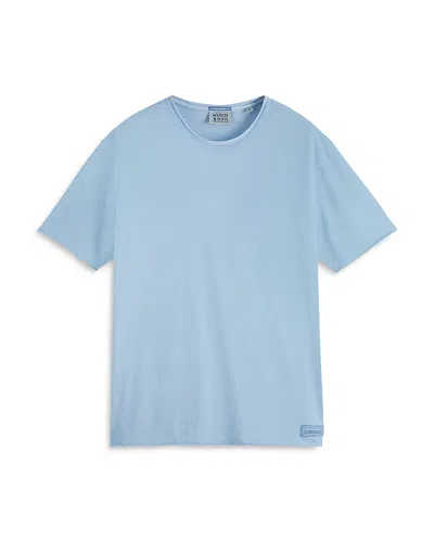 Scotch & Soda Raw Edge Tee In Medium Blue
