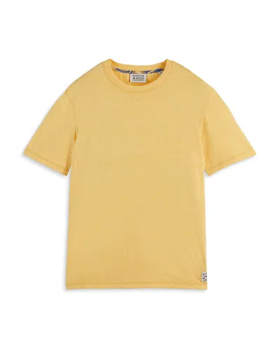 Scotch & Soda Regular Fit Melange Tee In Yellow Sun