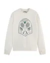 Scotch & Soda Relaxed Fit Embroidered Logo Sweatshirt In Swan