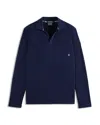 Scotch & Soda Men's Relaxed-fit Long-sleeve Pocket Polo Shirt In Blue