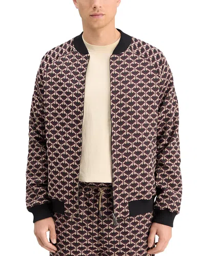 Scotch & Soda Reversible Jacquard Bomber Jacket In Geo Tulip
