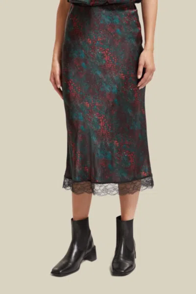 Scotch & Soda Pleated Floral Print Skirt In Red