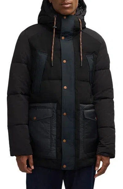 Scotch & Soda Arza Hooded Puffer Jacket In Black