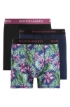 Scotch & Soda Assorted 3-pack Stretch Boxer Briefs In Medium Purple