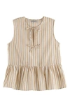 Scotch & Soda Bow Details Sleeveless Top In Desert Sand Stripe With Lurex