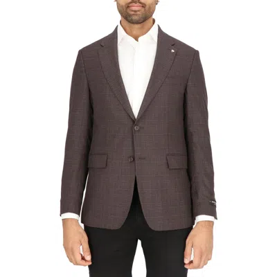 Scotch & Soda Brown Mélange Sport Coat In Brown/blue Check