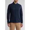 Scotch & Soda Classic Fit Space Dye Piqué Button-up Shirt In Navy