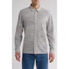 Scotch & Soda Classic Fit Space Dye Piqué Button-up Shirt In White/pastel