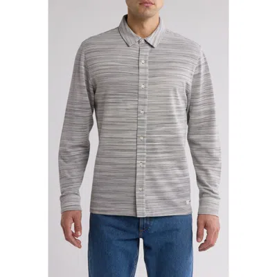Scotch & Soda Classic Fit Space Dye Piqué Button-up Shirt In White/pastel