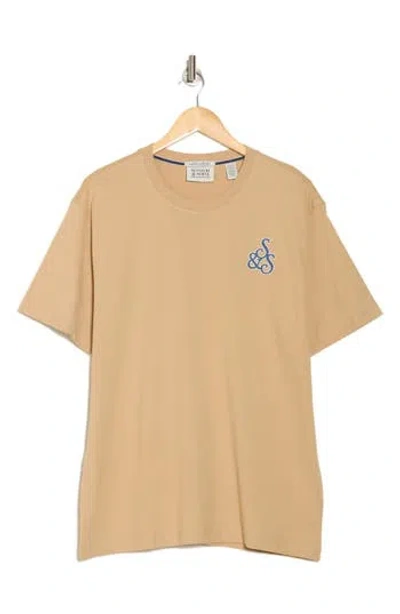 Scotch & Soda Cotton Graphic T-shirt In Ginger Root