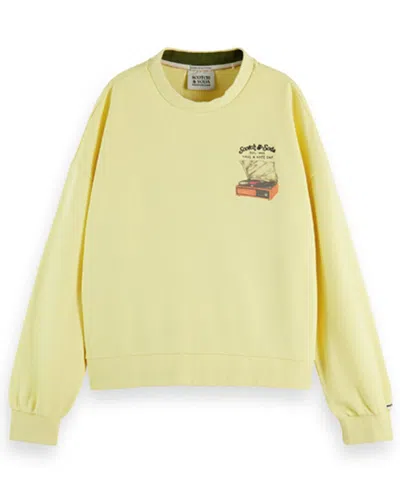 Scotch & Soda Cotton In Conversion Local Store Loose Fit Sweater In Yellow